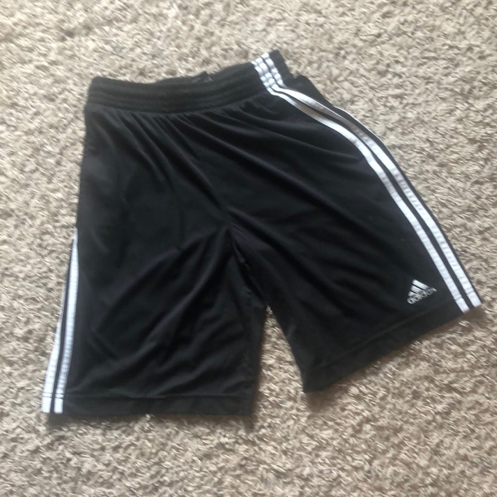 Black and white Adidas shorts